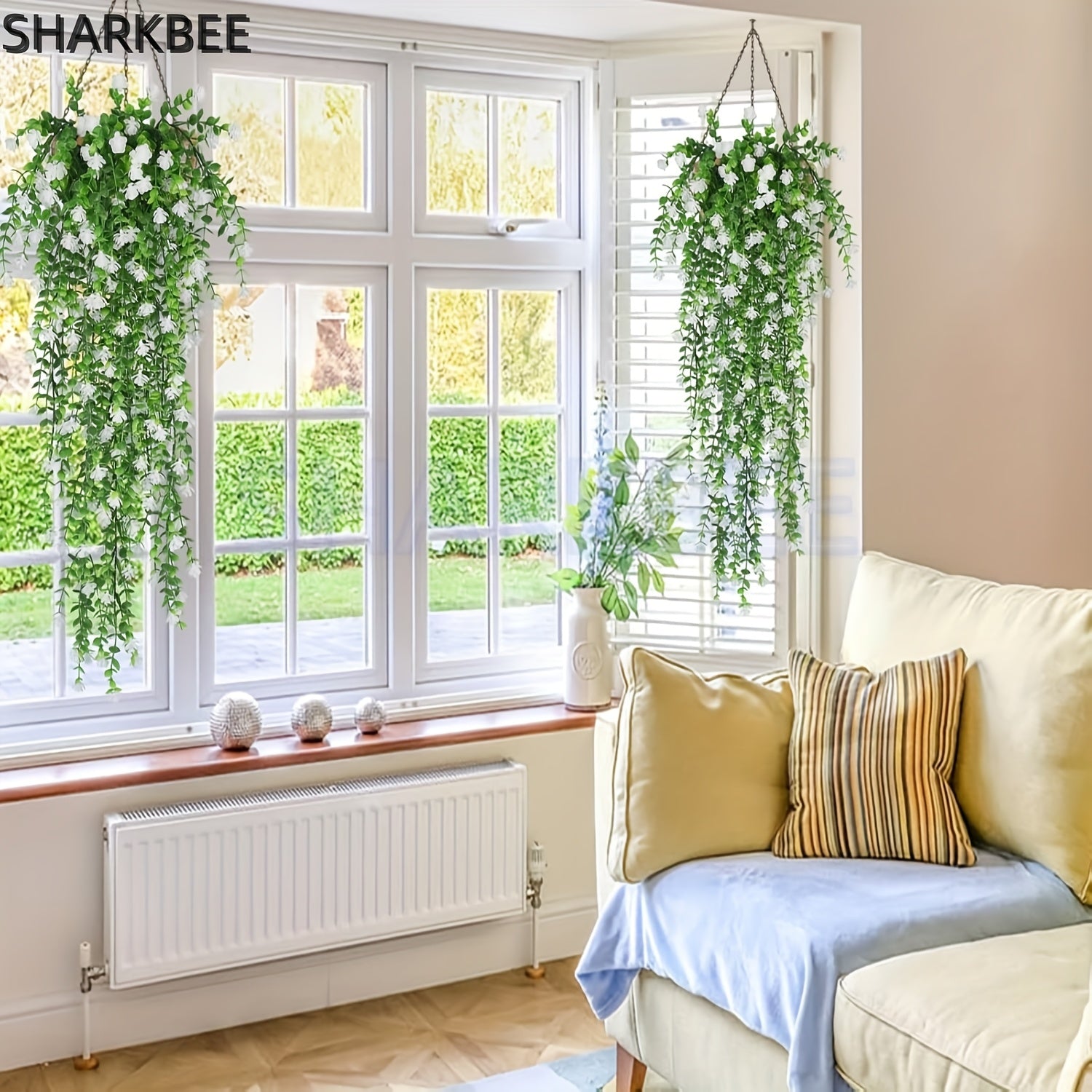 Artificial Eucalyptus Decor 3pcs Hanging Stems for Indoor Outdoor Home Wedding Party