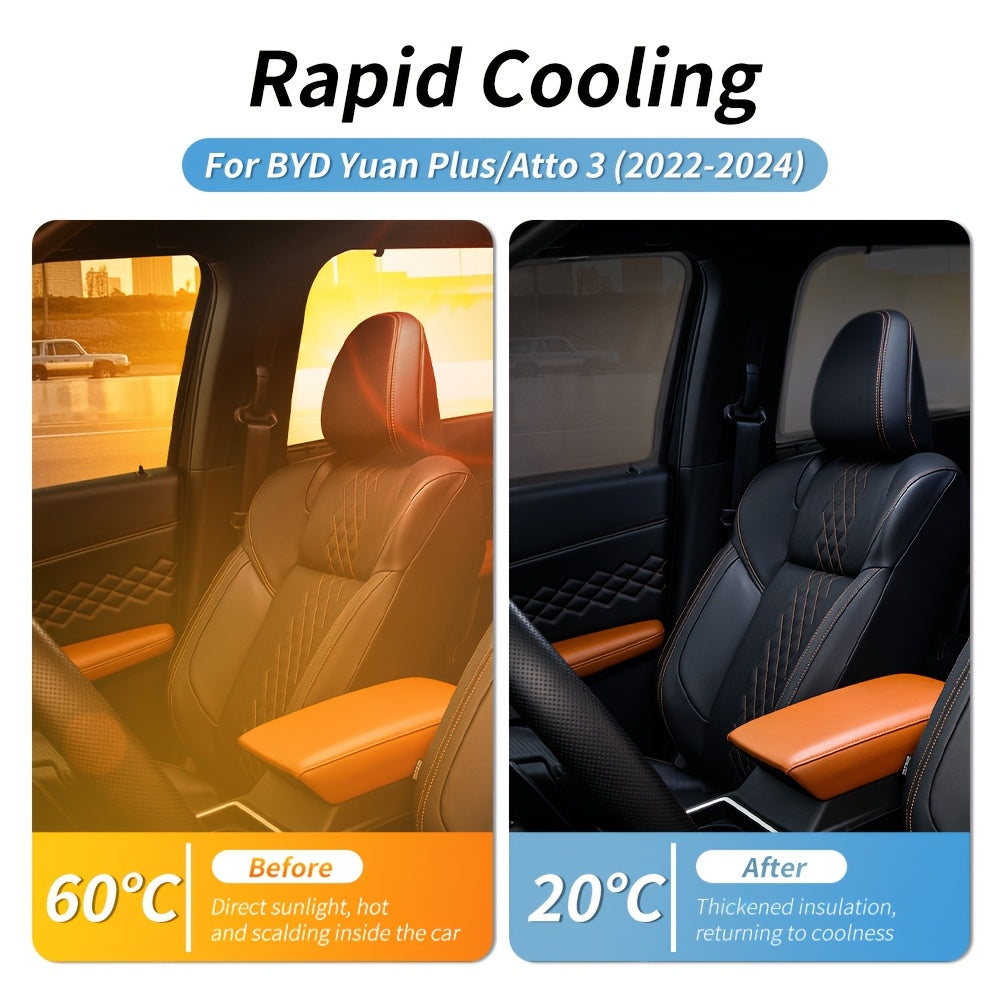 Car Sunshade Foldable Front and Rear Window UV Protection Black