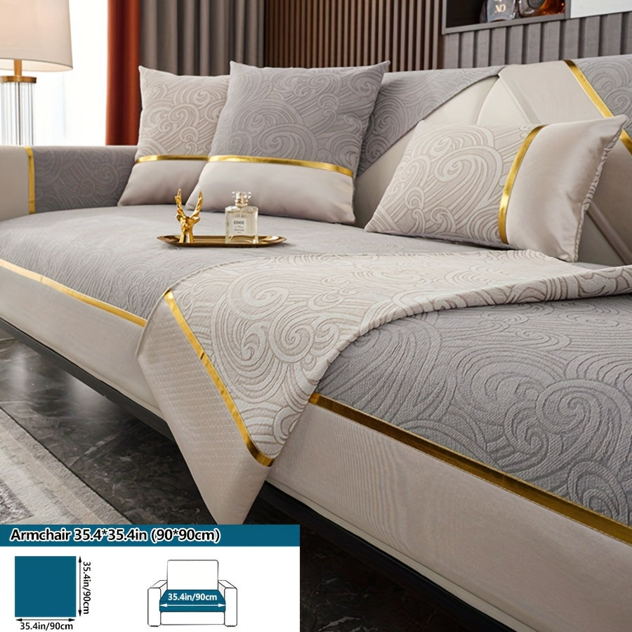 Chenille Cloud Pattern Sofa Cover Full Cover for Four Seasons