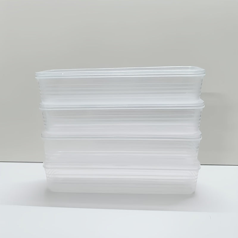 Uchta polipropilen (PP) oziq-ovqat saqlash idishlari, sabzavotlar, makaron va tuxumlarni muzlatgichda tartibga solish uchun mukammal. Ushbu qayta ishlatiladigan qutilar oshxonada oziq-ovqatni xavfsiz saqlash uchun zarur.