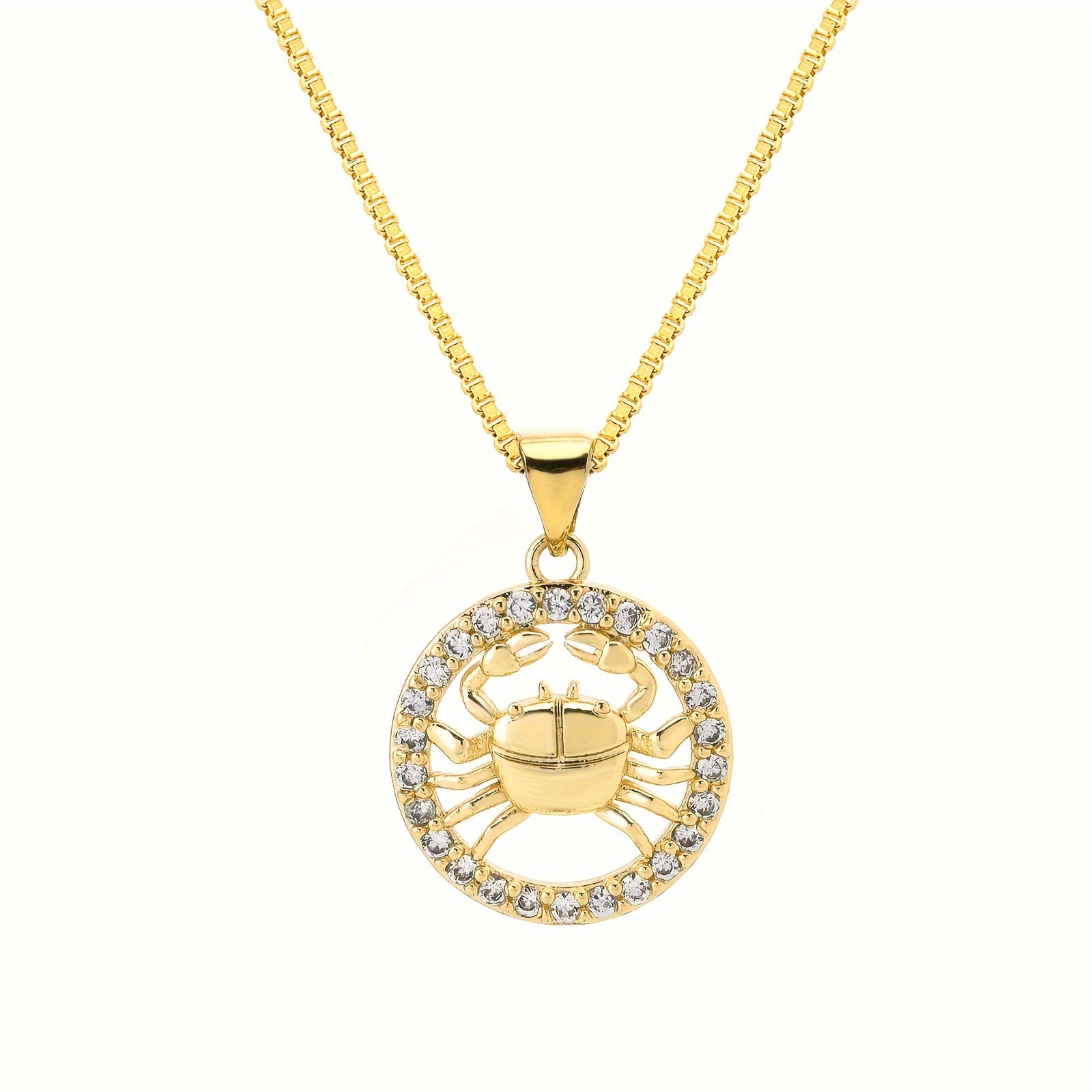12 Constellations Pendant Necklace Gold Plated Zodiac Jewelry for Men Gift