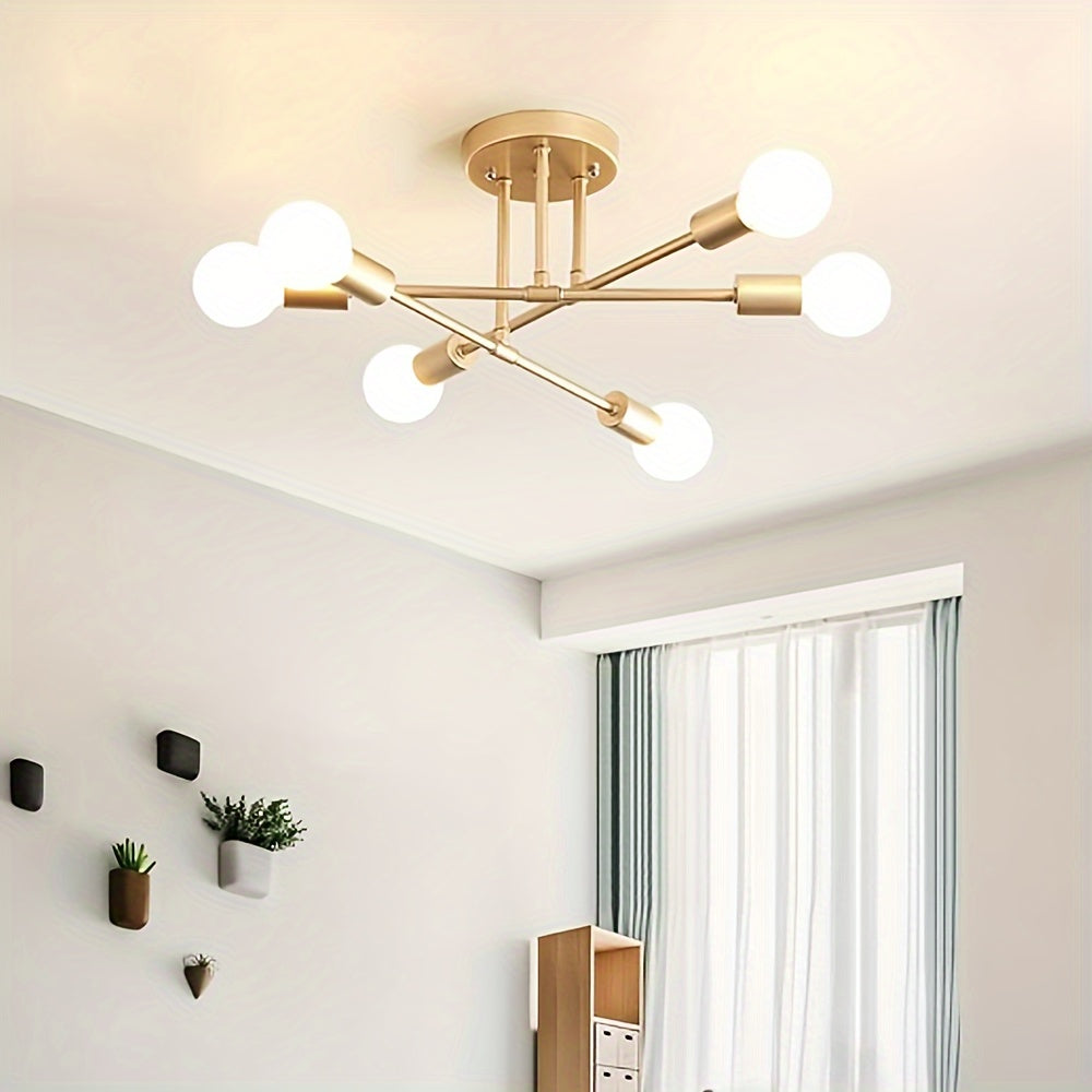 6/8-Head Metal Chandelier Industrial Style Ceiling Light Fixture for Bedroom Kitchen Living Room