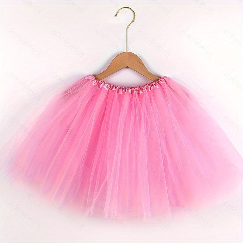 Adult Tutu Skirt Ballet Dance Costume Four-Layer Polyester Tulle Puffy Skirt