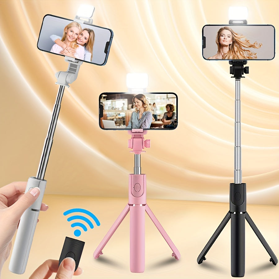Wireless Selfie Stick Tripod with Fill Light Anti-Shake 360° Phone Holder