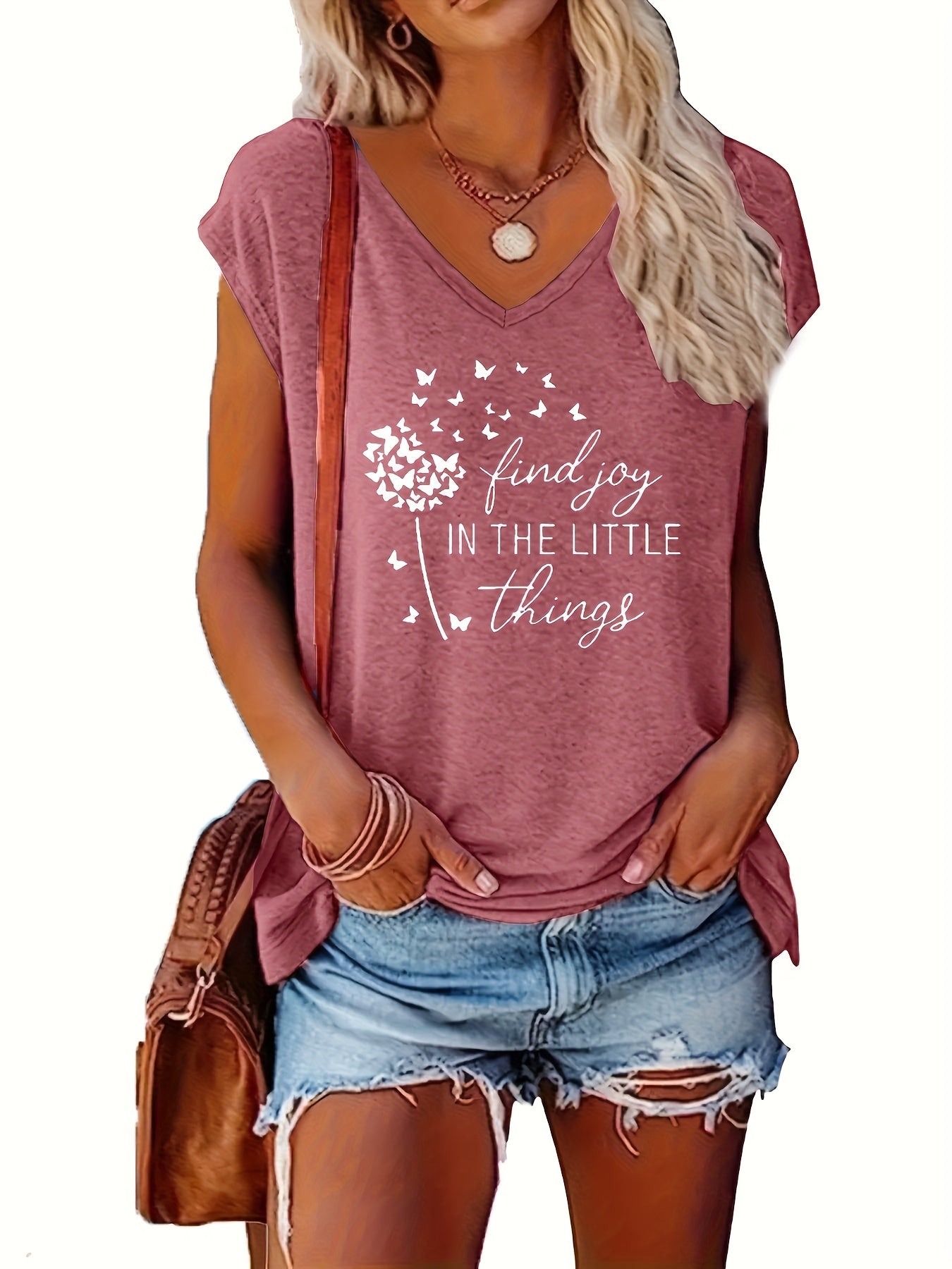 Women's Printed V-Neck T-Shirts Short Sleeve Casual Spring Summer Pack of 2