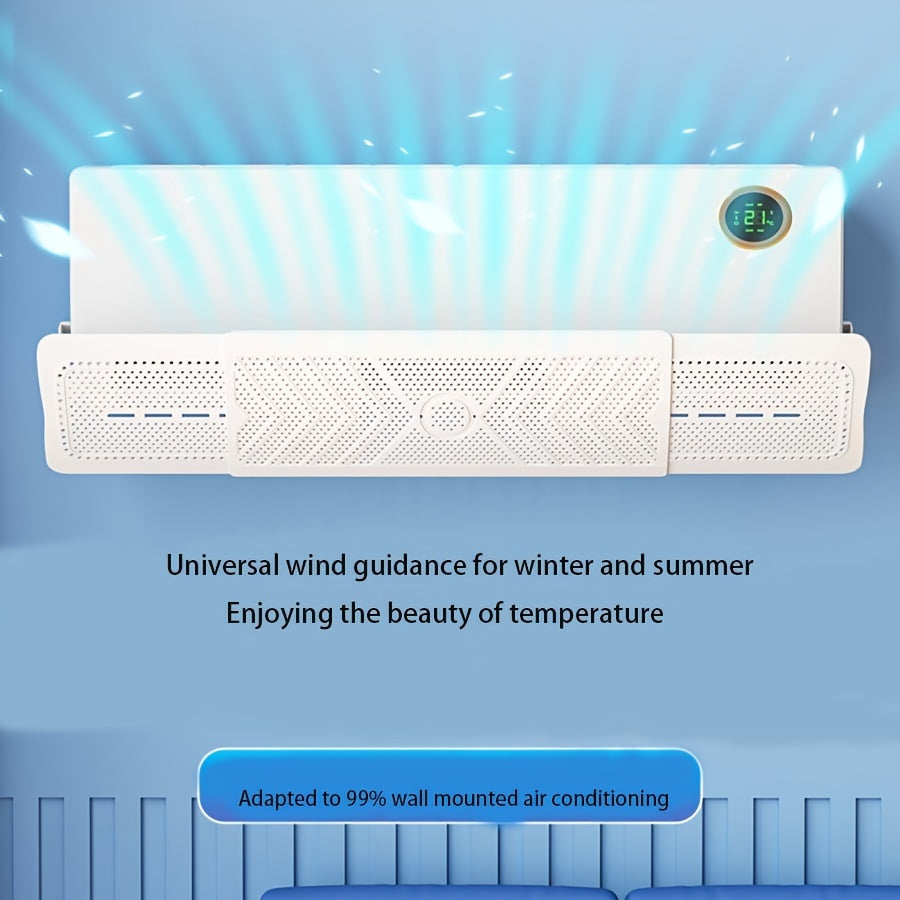 Universal Air Conditioner Wind Deflector with Retractable Side Hanging, Easy to Install