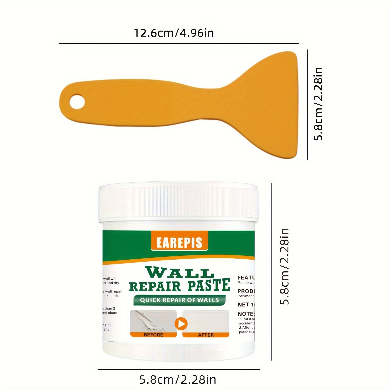 Tez quriydigan devor ta'mirlash pastasi - Oq devorlar uchun ideal yechim, iz qoldirmaydi, uy tozalash uchun zaruriy mahsulot