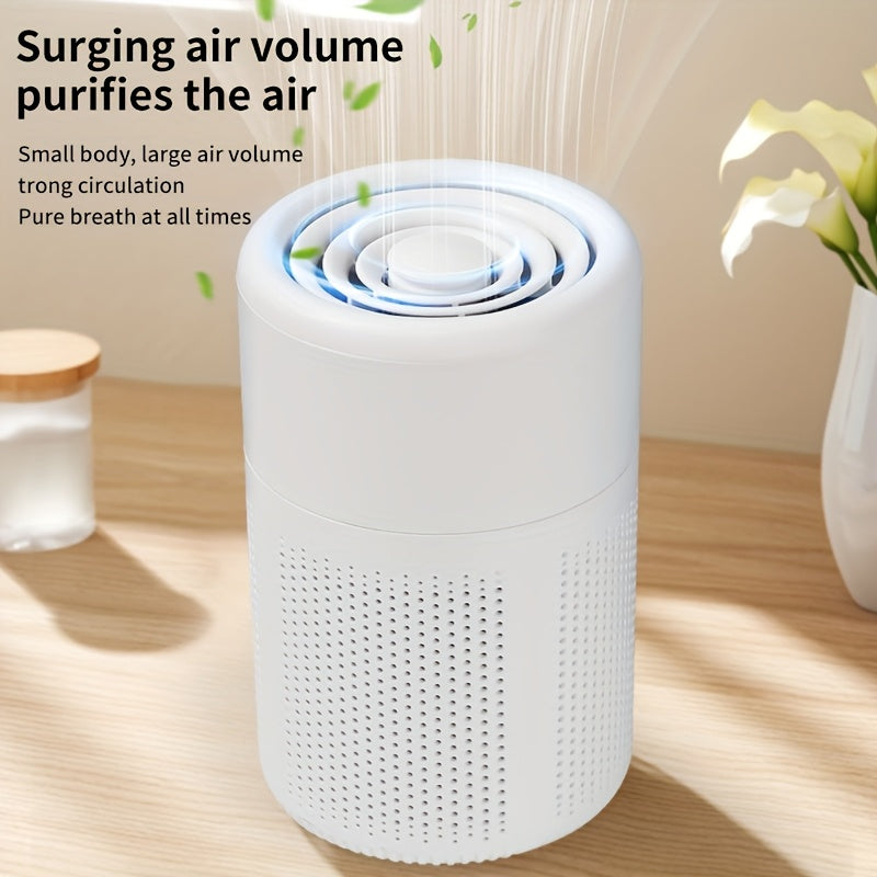 Portable USB Air Purifier with Strong Suction Odor Absorption Quiet Operation No Battery