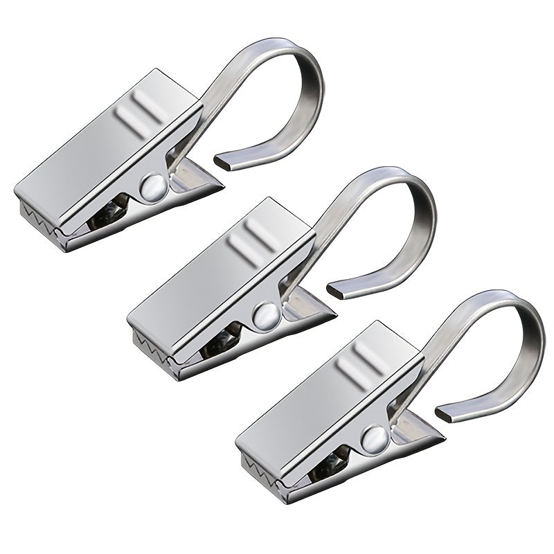 Stainless Steel Curtain Clips with Easy-Grip Carabiner Sets of 20 30 50 Shower Curtain Rings