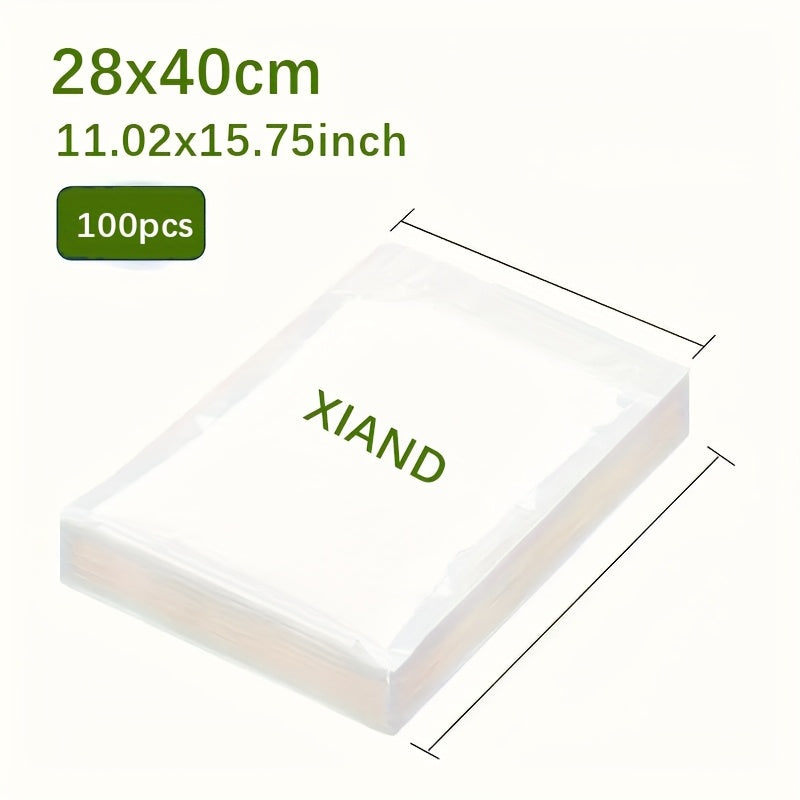 100-Pack Vacuum Sealer Bags Single-Surface Mesh Compatible with All Vacuum Packaging Machines