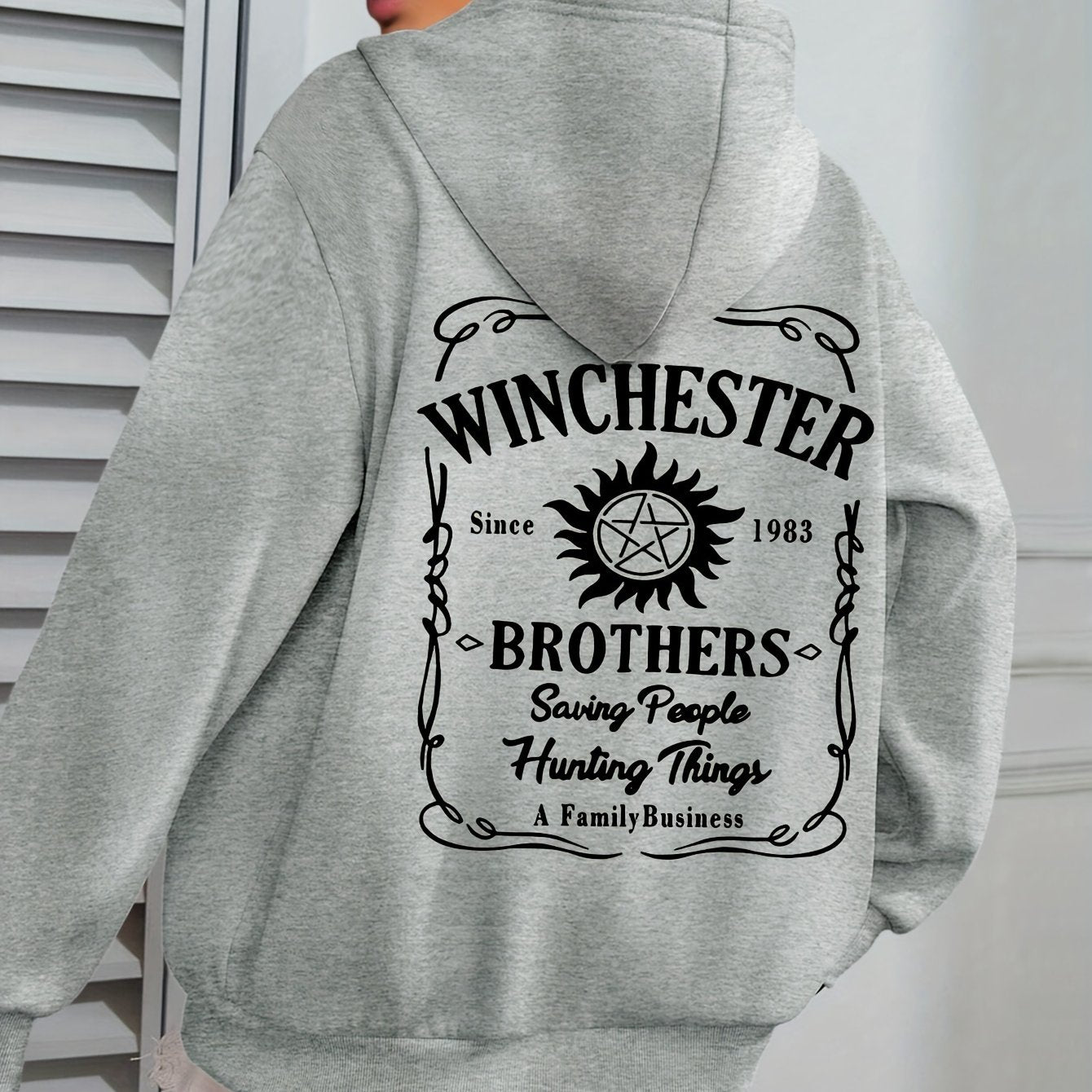 Plus Size Green Hoodie Casual Pullover with Star Floral Design