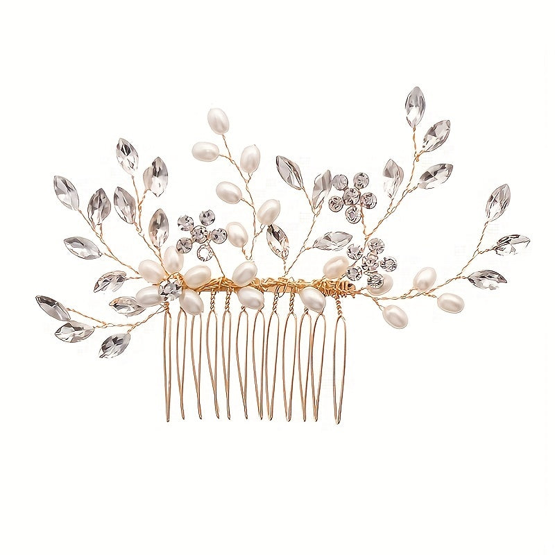 Wedding Hair Comb Crystal Rhinestone Bridal Hair Accessory for Weddings and Parties
