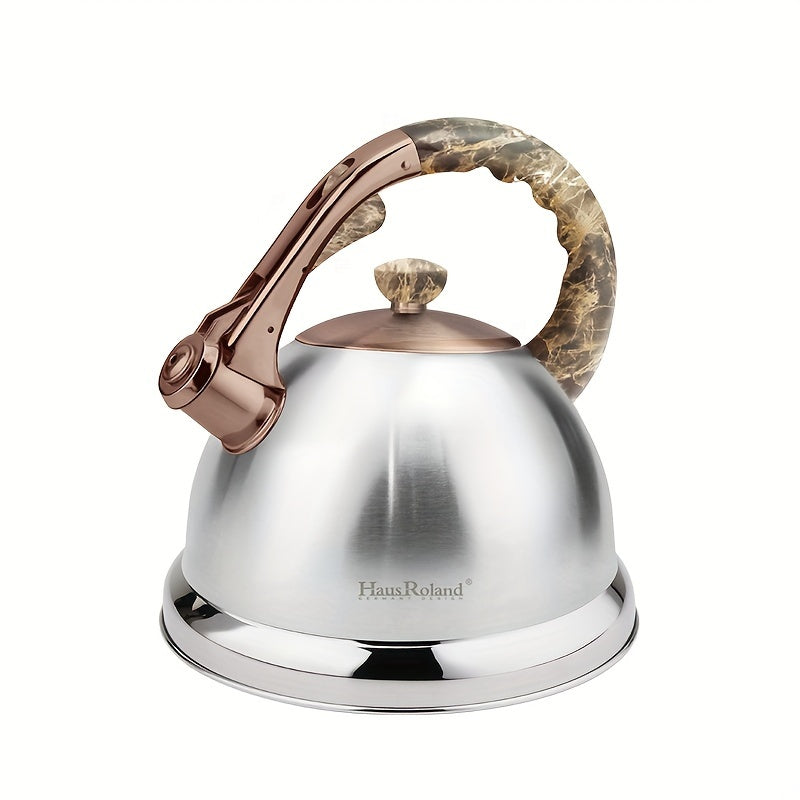 Stainless Steel 4.5L Stovetop Whistling Tea Kettle for Gas and Induction