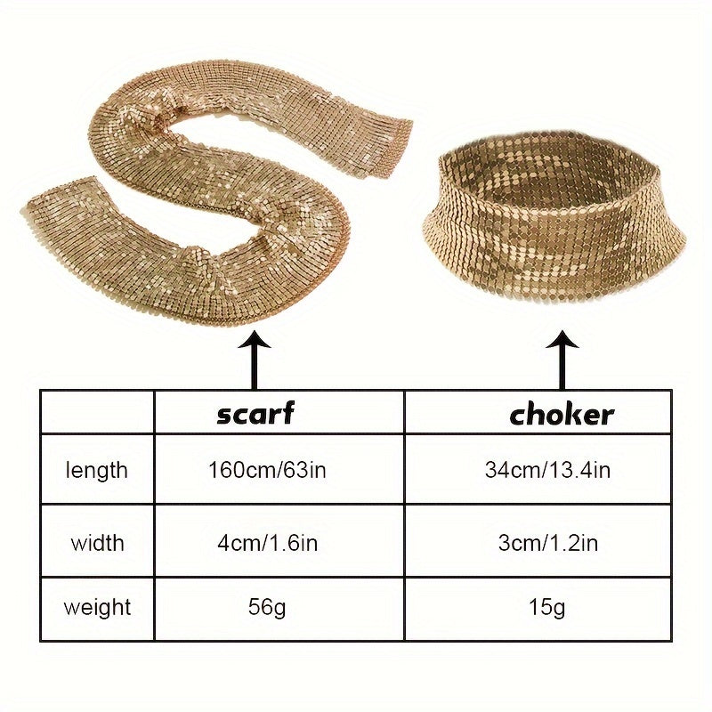 Golden Sequin Scarf for Women Festive Fashion Accessories for Music Festivals