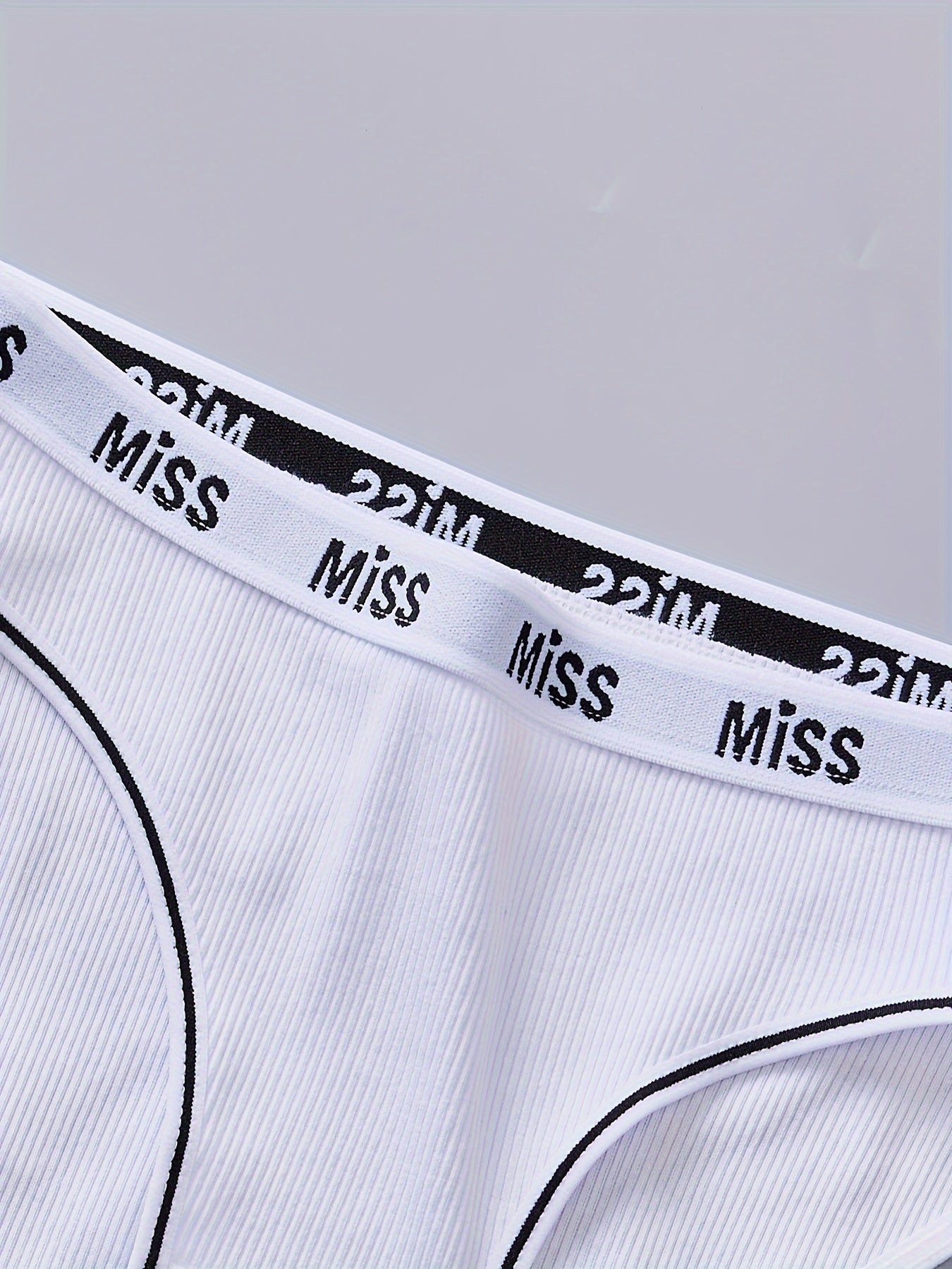 Women's Cotton Briefs with Alphabet Waistband Breathable Underwear