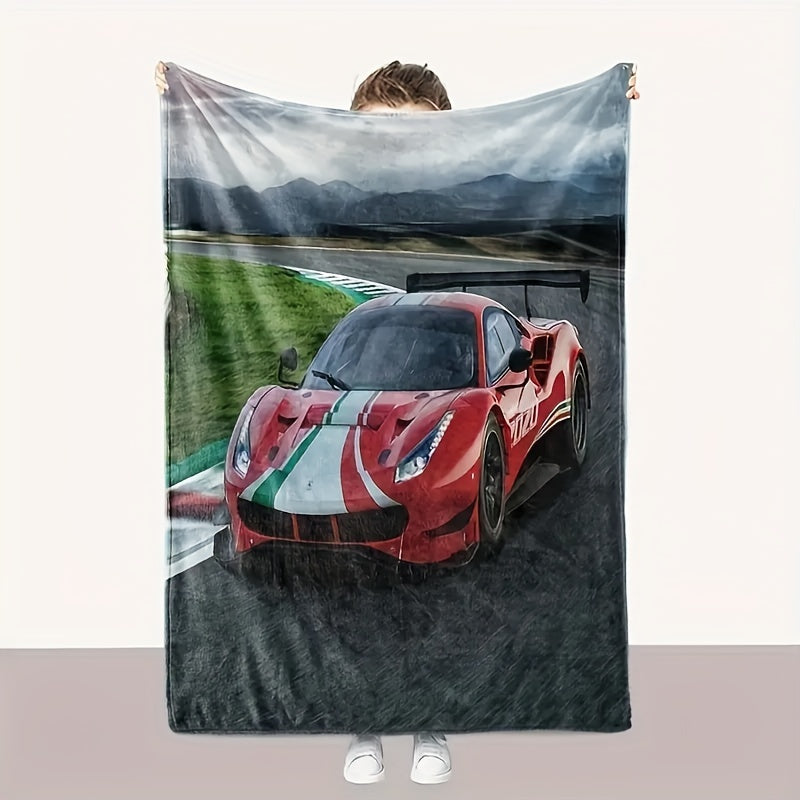 Custom Photo Throw Blanket with Contemporary Design, All-Season Polyester, Machine Washable