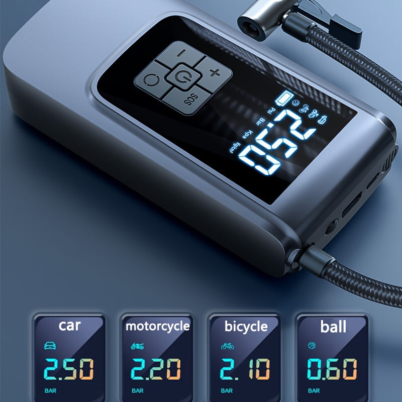 Cordless Digital Air Compressor with USB Rechargeable Lithium Battery for Cars Motorcycles Bicycles and Balls