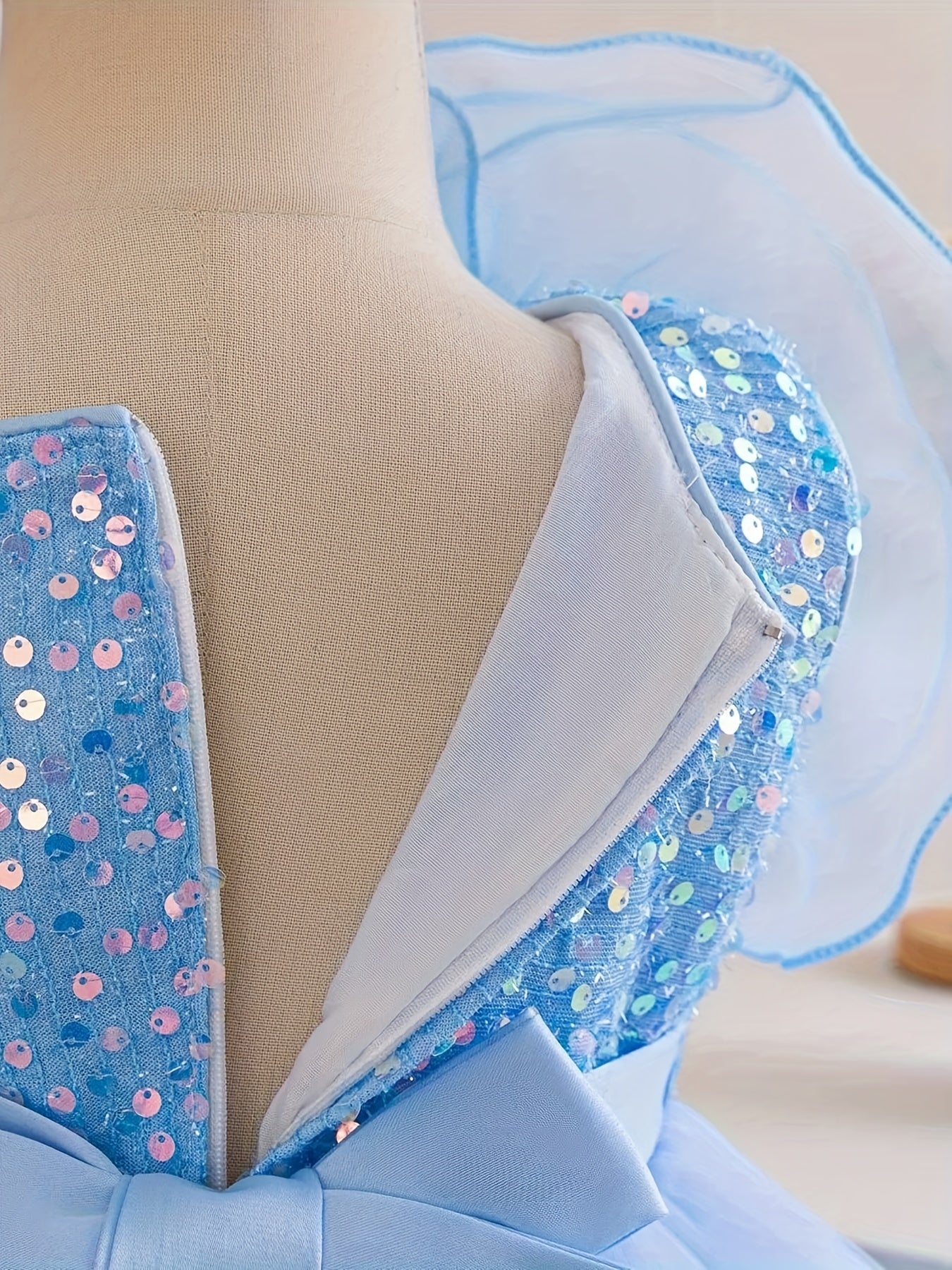 Baby Girl Dress Sleeveless Mesh Floral Party Formal Knee Length Geometric Pattern