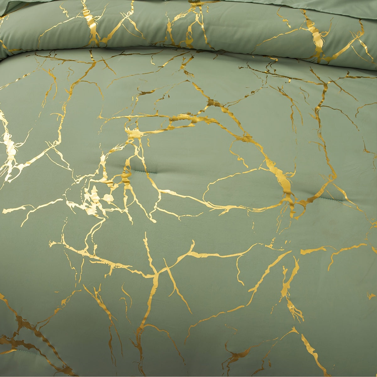 Luxury Comforter Set with Bronzing Marble Print 2/3 Piece Soft Skin-Friendly Bedding