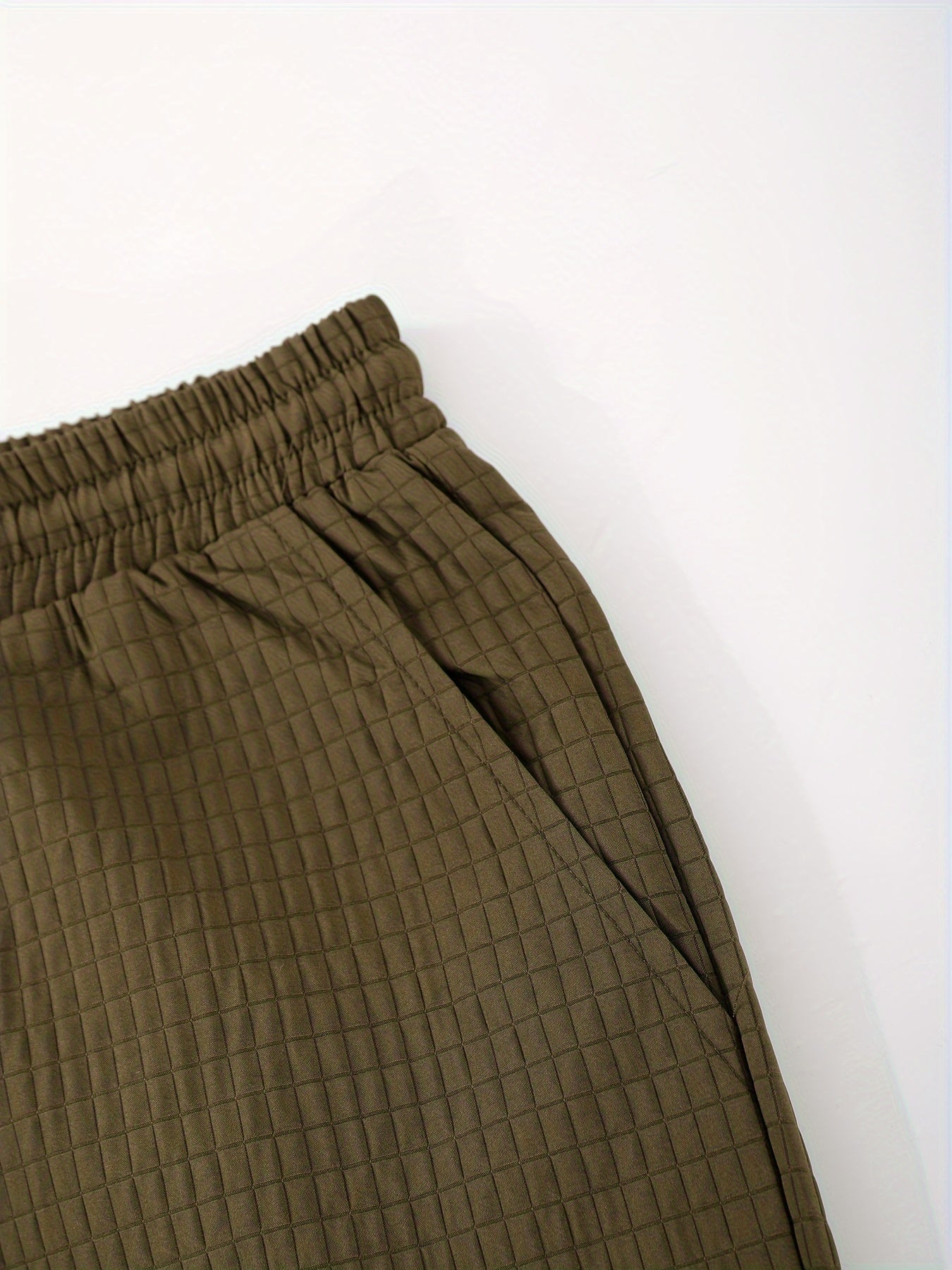 Men's Casual 2-Piece Outfit Solid Color Short Sleeve Shirt Drawstring Pants