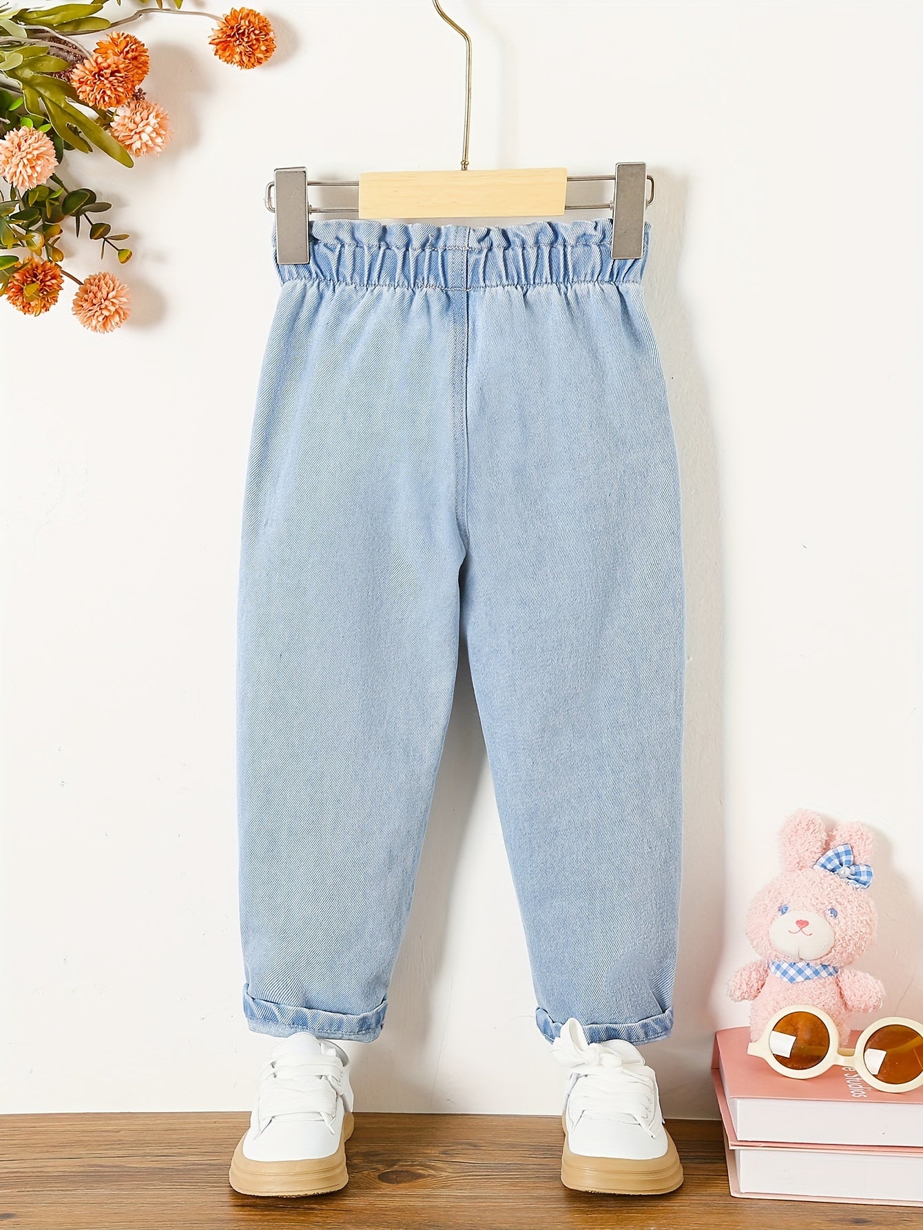Kids' Cotton Tapered Loose Fit Jeans for Casual Spring and Summer