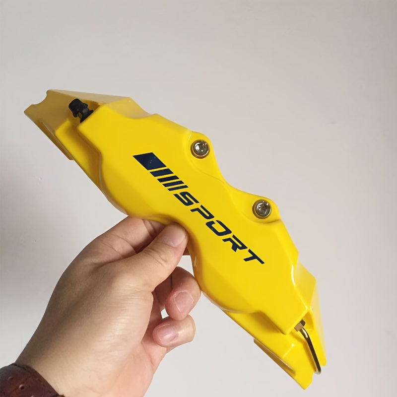 Universal ABS Plastic Brake Caliper Covers Set 2 Pcs Black Sport Logo