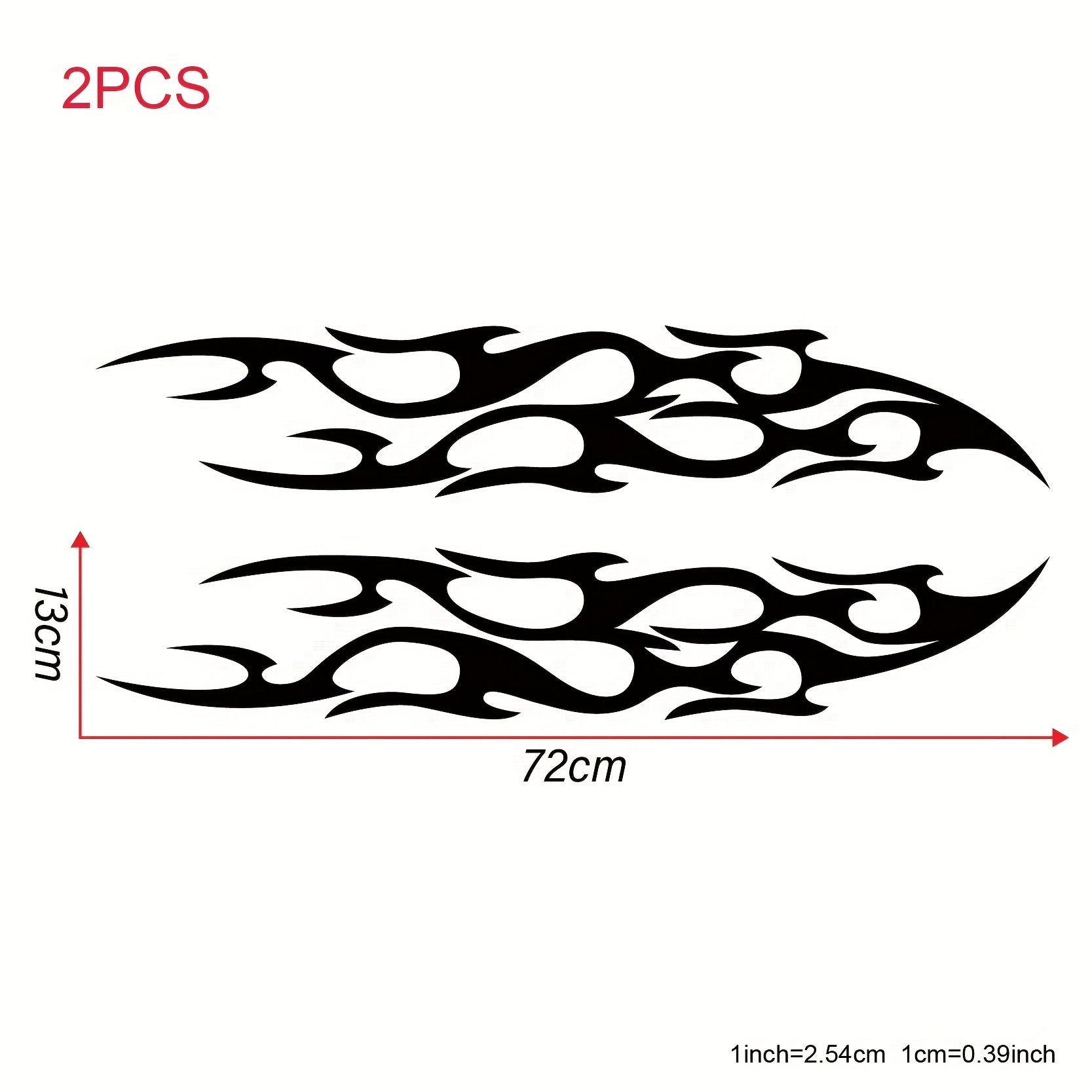 Pegatinas de vinilo para decoración de coches, pack de 2, calcomanías de llamas de carreras para capó, fuego
