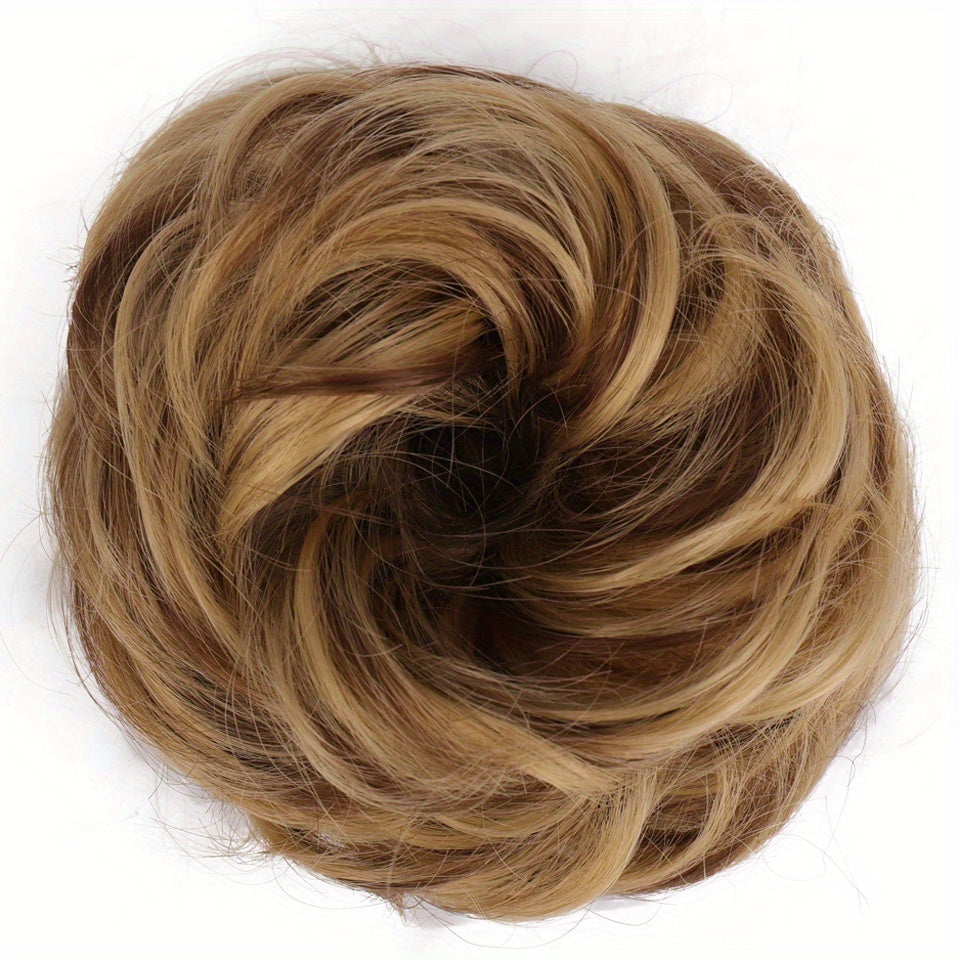 Women Synthetic Hair Bun Chignon Hairpiece Elastic Scrunchie Hair Accessory