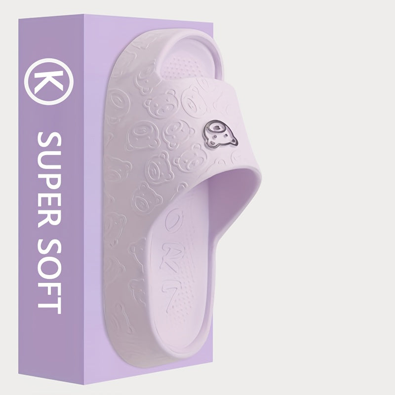 Sandalias casual de EVA para mujer con diseño de dibujos animados, para todas las estaciones, tallas 36-45 en blanco, gris, púrpura, verde, negro y rosa