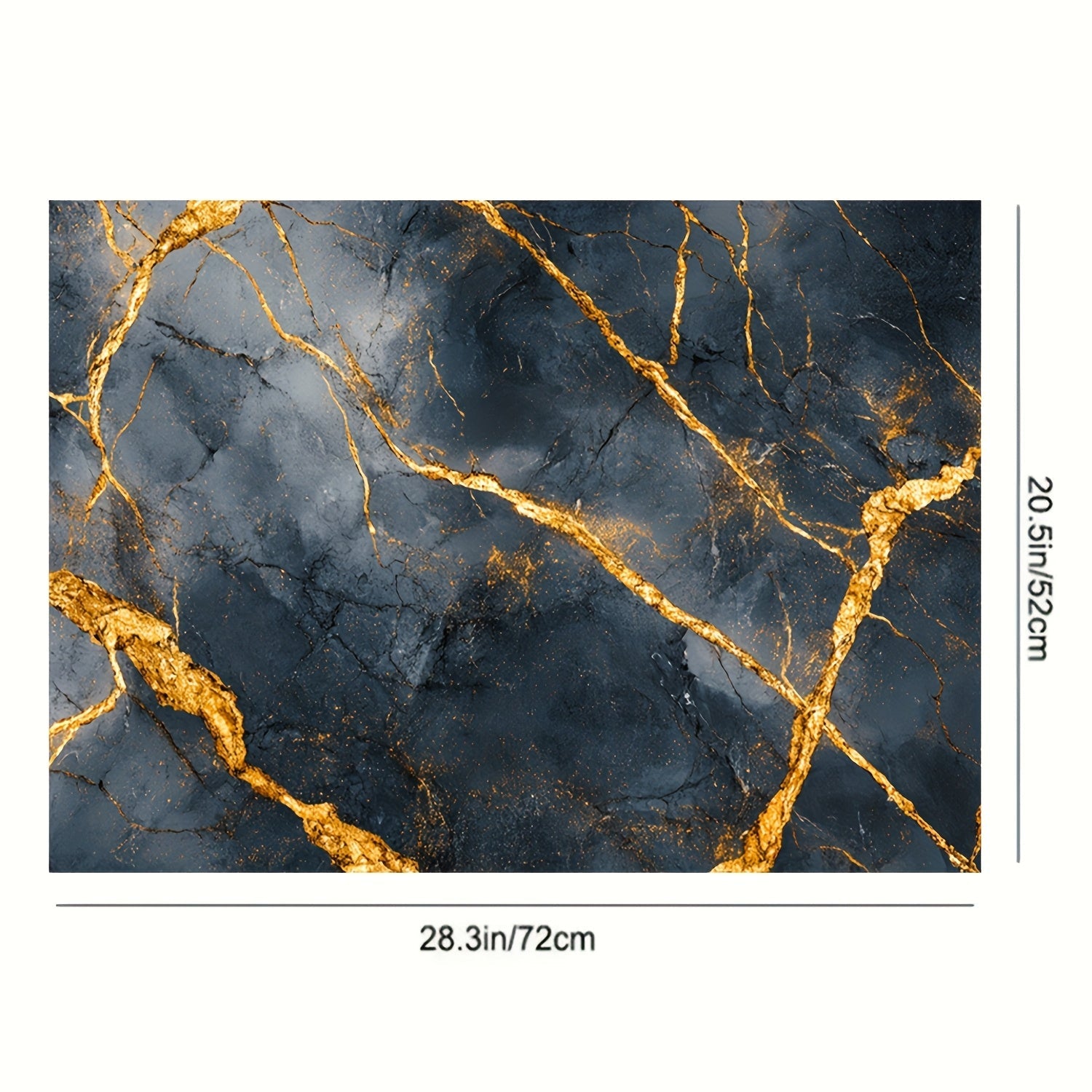 Black Marble Rubber Stove Protector Mat 71.88cm x 52.07cm Non-Slip Heat-Resistant