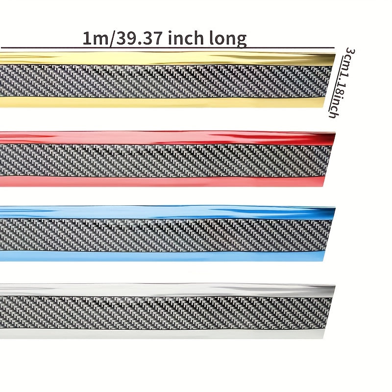Car Door Sill Protector Rubber Strip Carbon Fiber Bumper Film Sticker