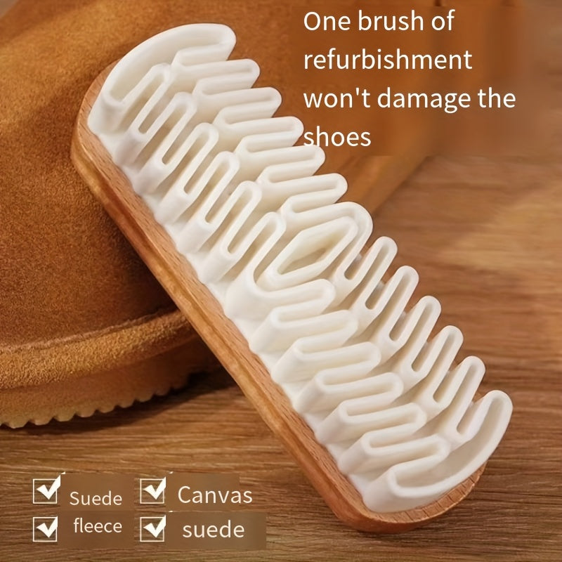Unisex Suede Shoe Brush with Raw Rubber Edge for Dirt and Nap Removal