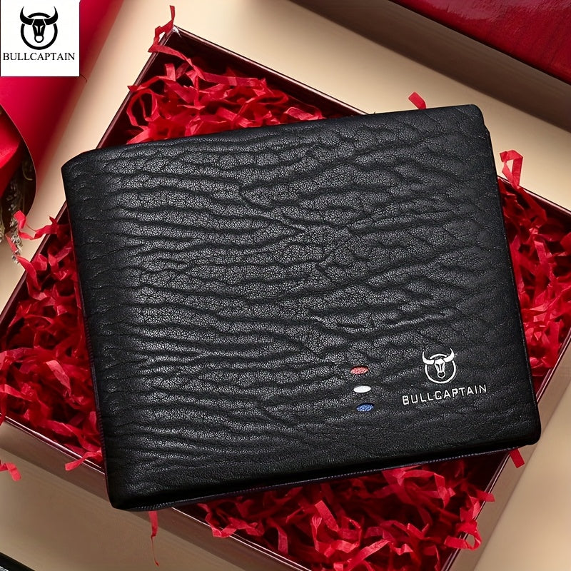 Billetera bifold de cuero sintético para hombres con tarjetero emergente automático, tarjetero delgado, regalo para hombres