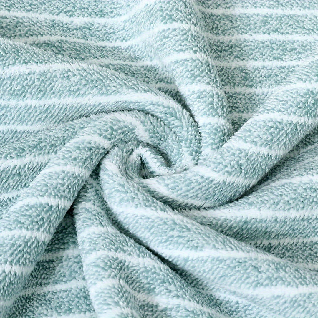 8-Piece Striped Towel Set Fast Drying Highly Absorbent Bath Hand Washcloths for Home Hotel Spa