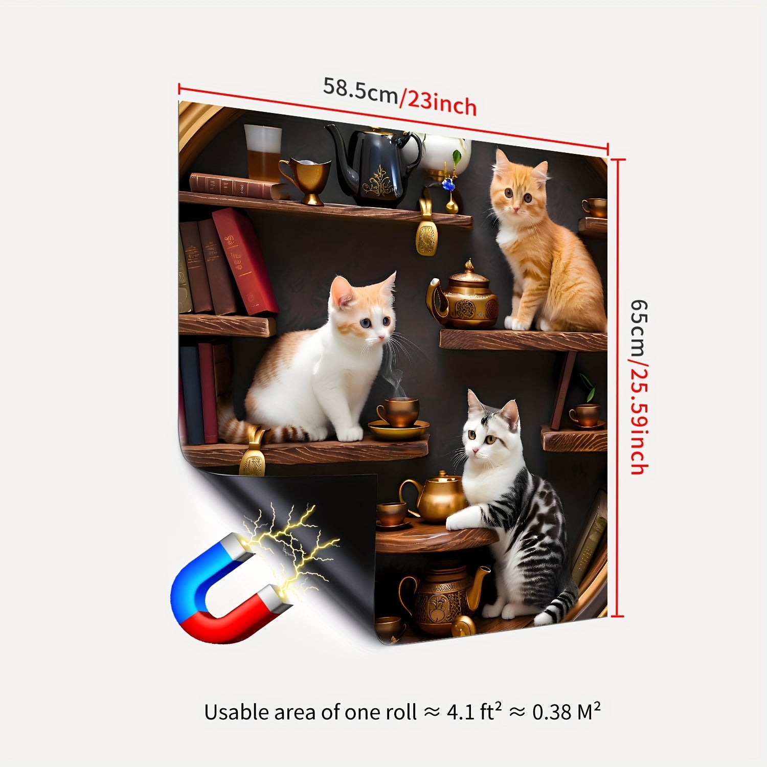 Mushuk mavzusidagi magnitli idishlarni yuvish mashinasining qopqog'i uchun dekali yumshoq vinil stiker, apelsin rangli tabby mushukcha, oshxona dekoratsiyasi