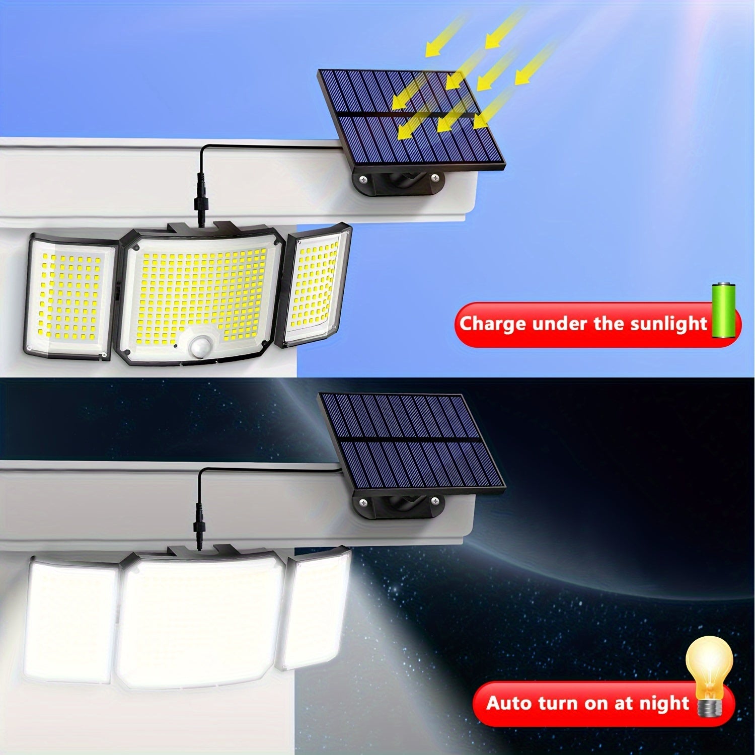 Solar Outdoor Light with Motion Sensor Remote Control 346LED Floodlight for Garden Porch Yard