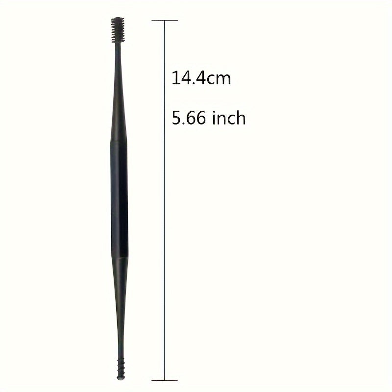 Herramienta de limpieza de oídos con doble extremo de silicona con cabezal de cepillo suave