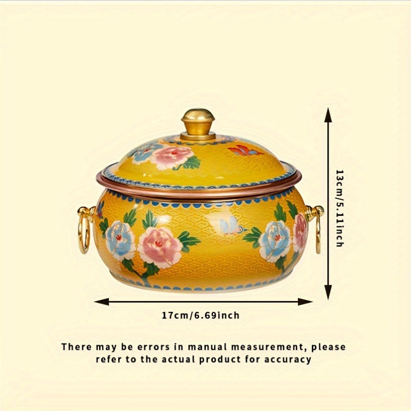 Single Serving Hot Pot Copper Enamel Cookware Induction Compatible Dishwasher Safe