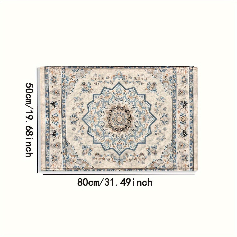 Alfombra de microfibra bohemia antideslizante para cocina, baño y ducha, secado rápido