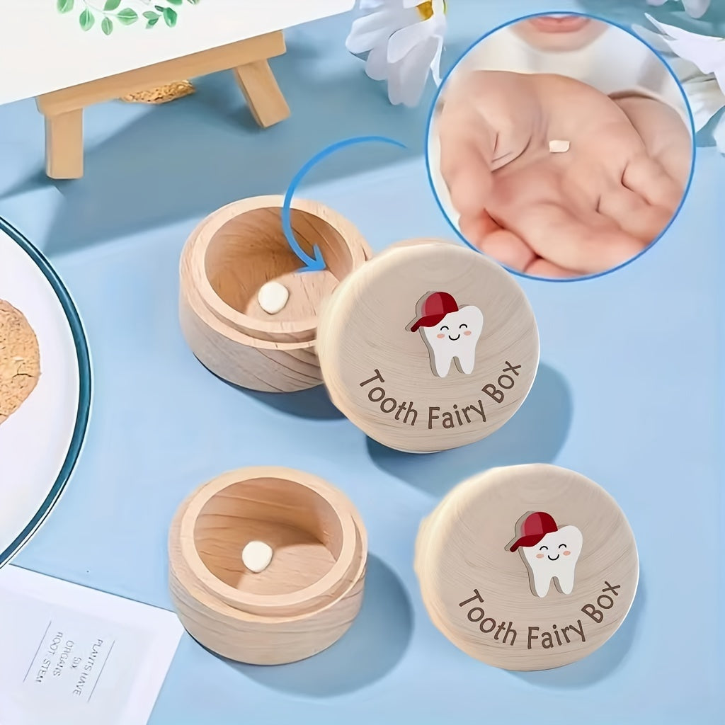 Wooden Tooth Fairy Box for Kids with Engraving Sake Keeper Nursery Decor