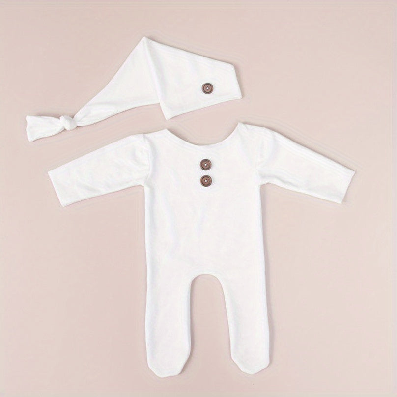 Newborn Baby Christmas Bodysuit with Hat and Tails for Photography