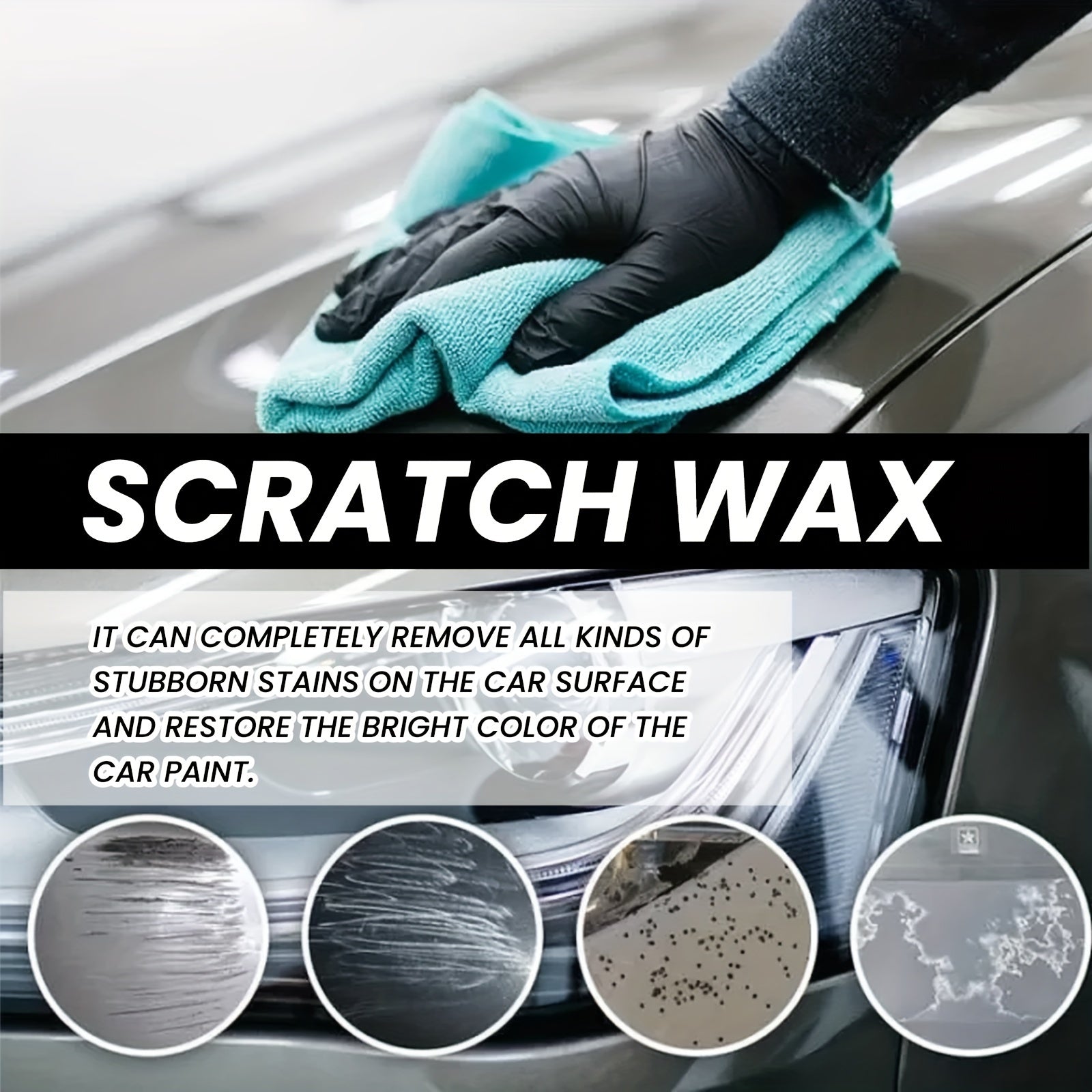 Scratch Repair Wax for Cars and Metal Surfaces, Auto Body Scratch Remover