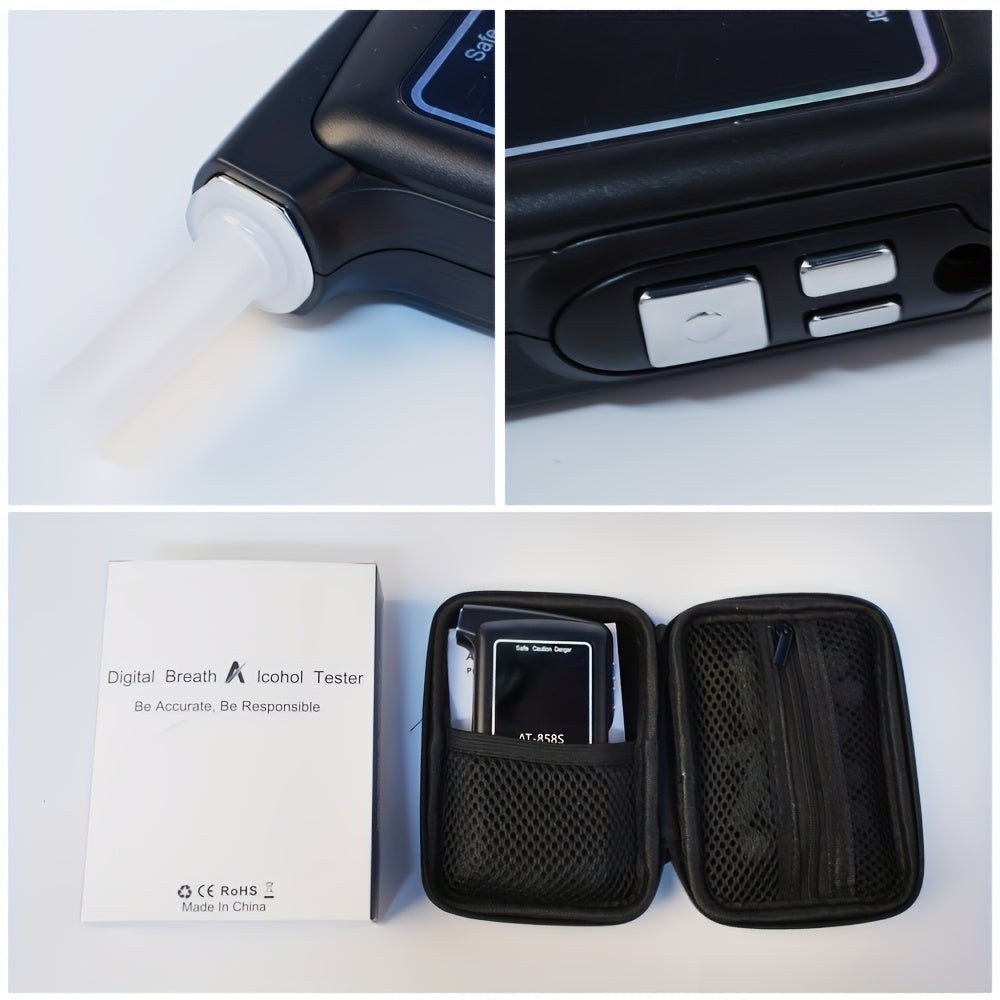 Digital Breath Alcohol Tester with 10 Nozzles High Precision Portable Device