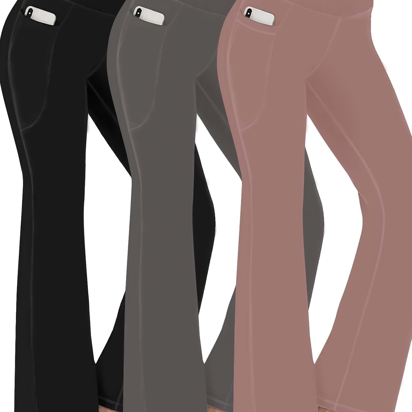 Ayollar uchun sport shimlar to'plami 3 ta paket, katta o'lcham, yuqori daraja, kengaytirilgan yengil oyoq yoga shimlari