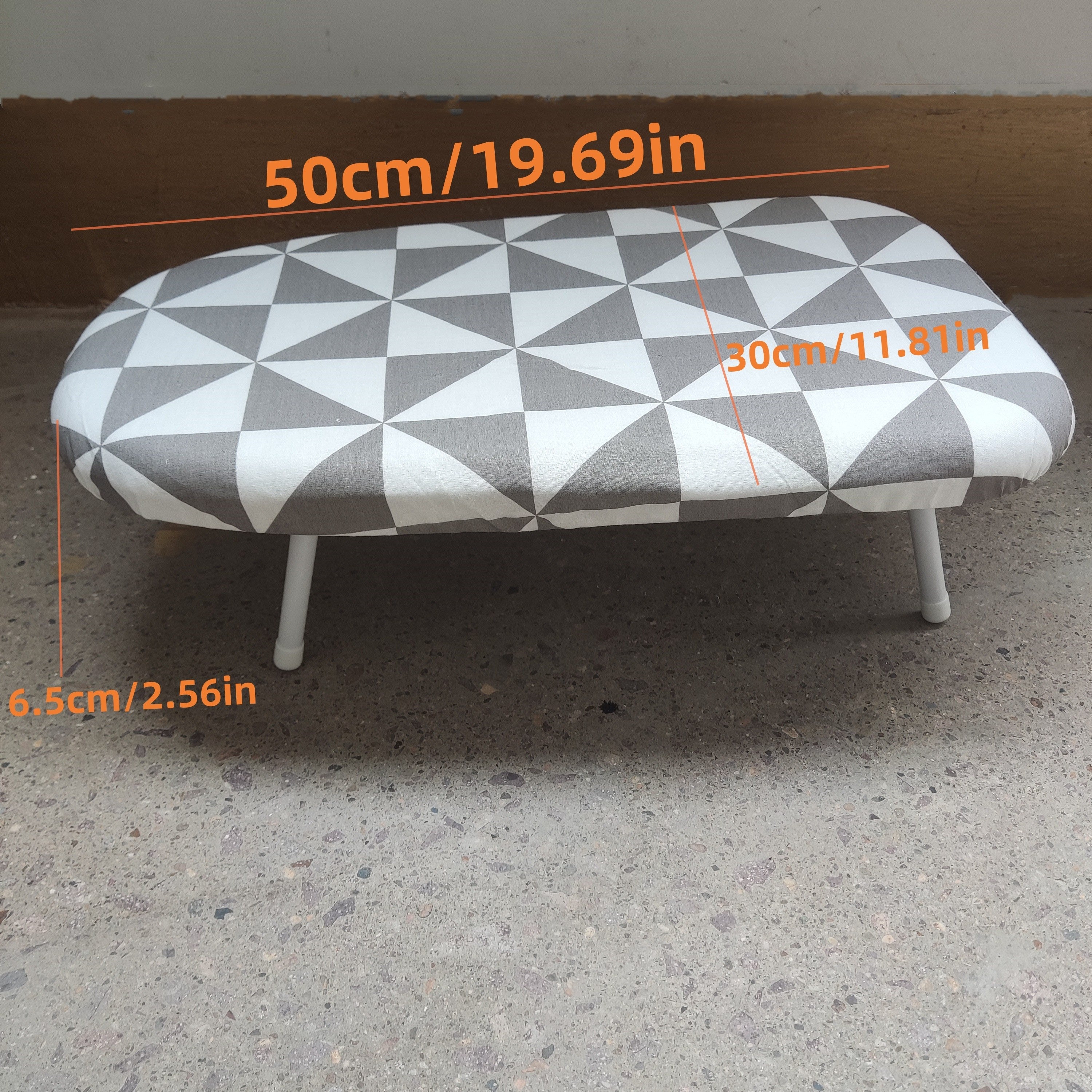 Small Plaid Pattern Tabletop Ironing Board Durable Plastic Space-Saving Compact
