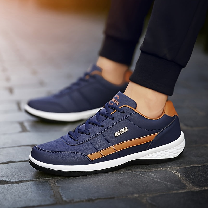 Men's Navy Blue Casual Sneakers Breathable Mesh Non-Slip TPU Sole Low Top