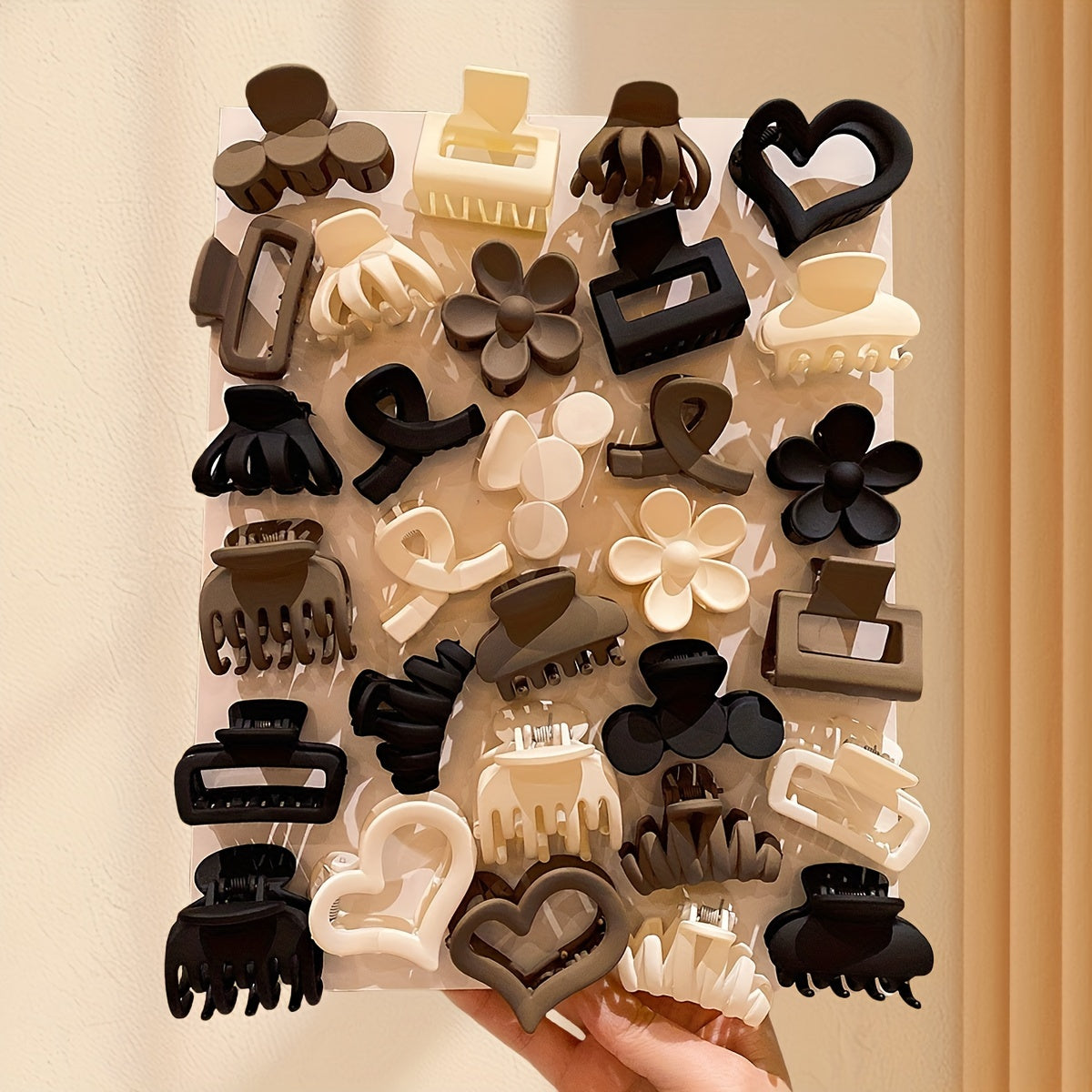 Yoshlar uchun 10 ta rang-barang plastik soch kliplarining turli to'plami