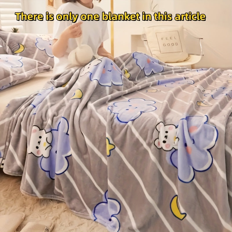 Flannel Fleece Blanket Soft Warm Throw for Sofa Bed Car Office All Seasons