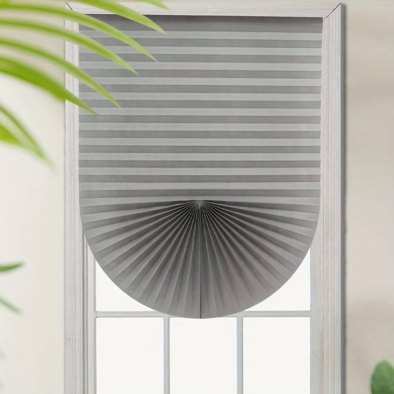 Grey Cordless Pleated Window Shades for Room Darkening Light Filtering Thermal Insulated