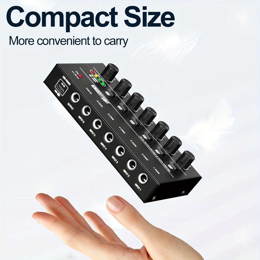 4-Channel Audio Mixer with Ultra Low Noise, Easy Operation, USB Power Supply